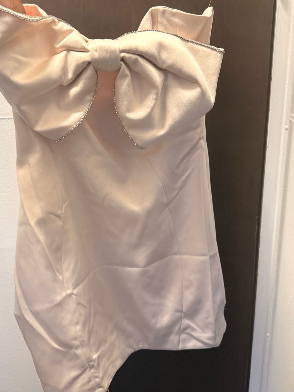 House of CB Blush Bow Strapless Camisole with Crystal Trim